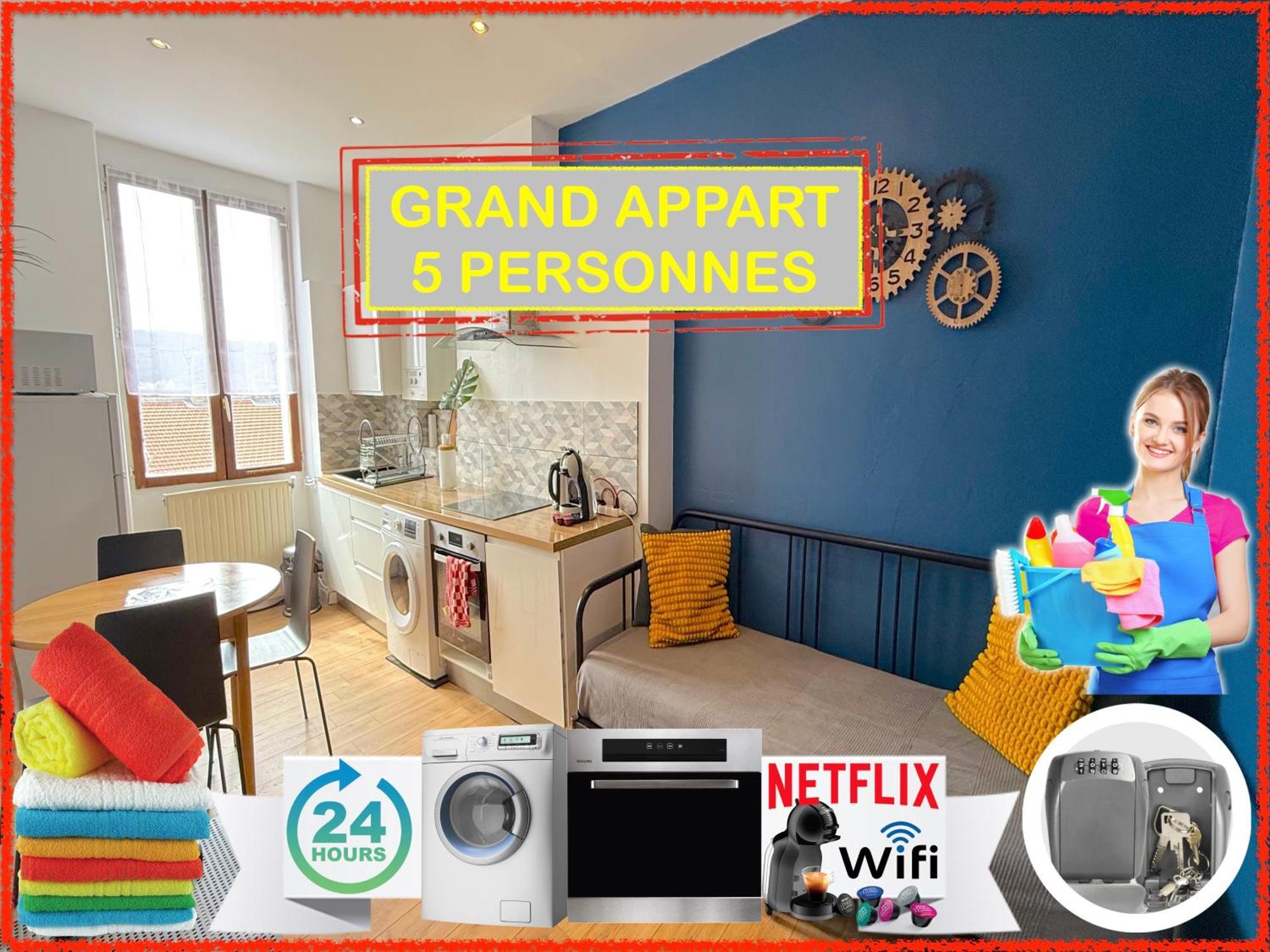 CHIC&COSY F2 Gare NETFLIX Centre-Ville Saint-Etienne  Extérieur photo